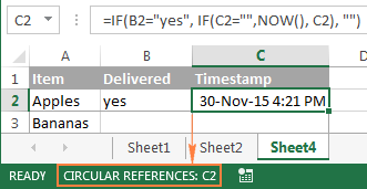 circular reference options excel for mac
